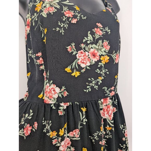 Old Navy Floral Midi Cami Dress Women Size XL Smocked Pockets Cottage Whimsigoth - Picture 6 of 10